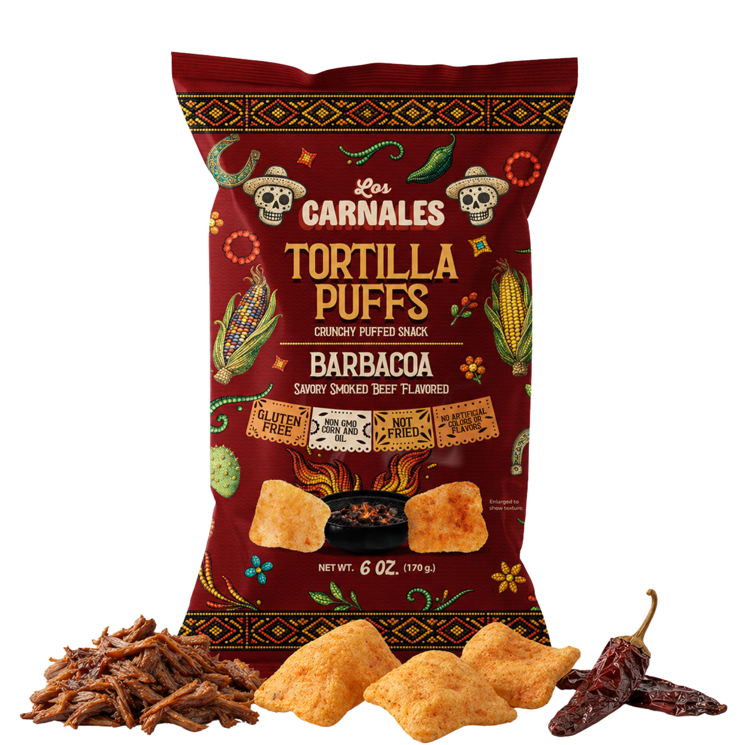 Barbacoa Tortilla Puffs - Los Carnales Foods