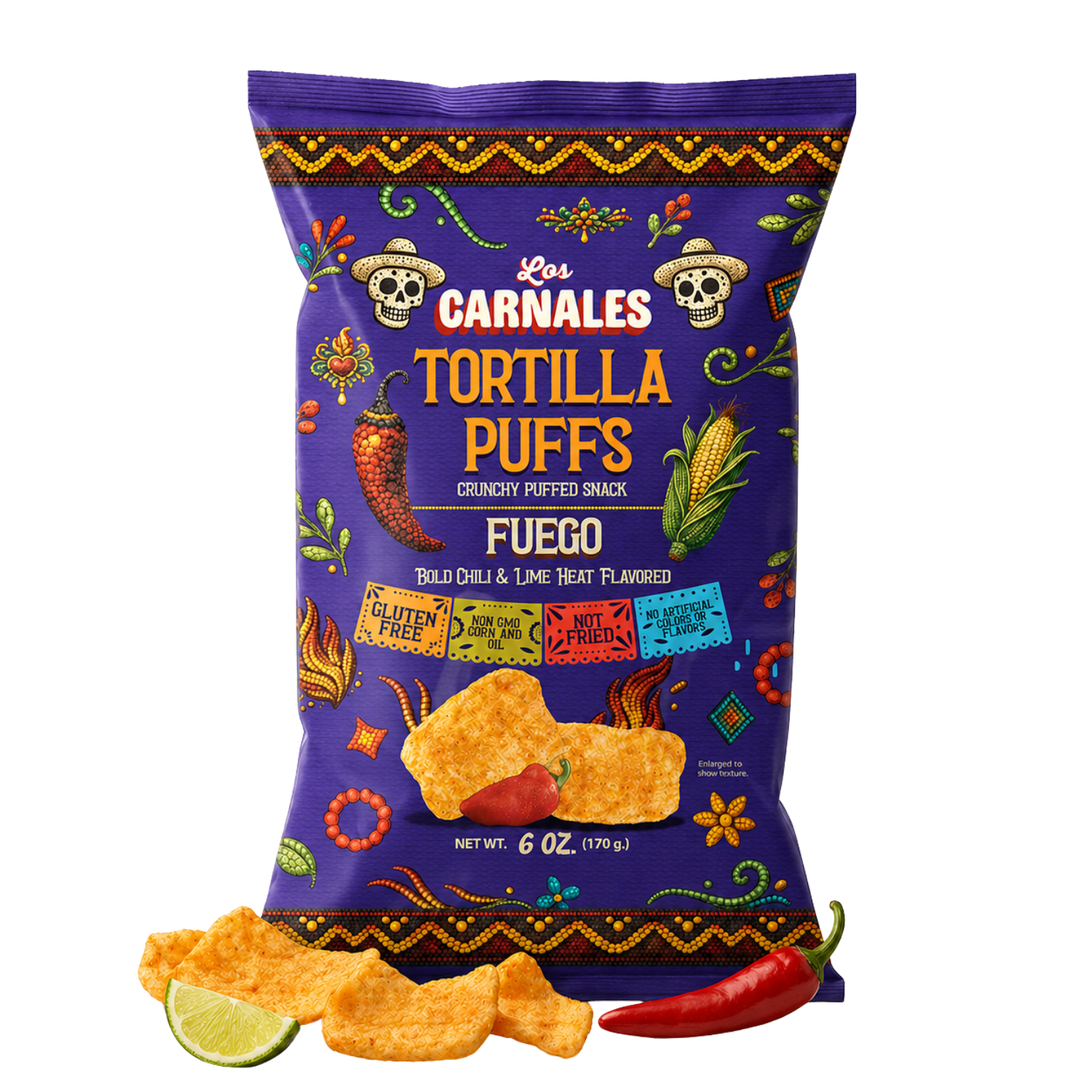 Fuego Tortilla Puffs - Los Carnales Foods