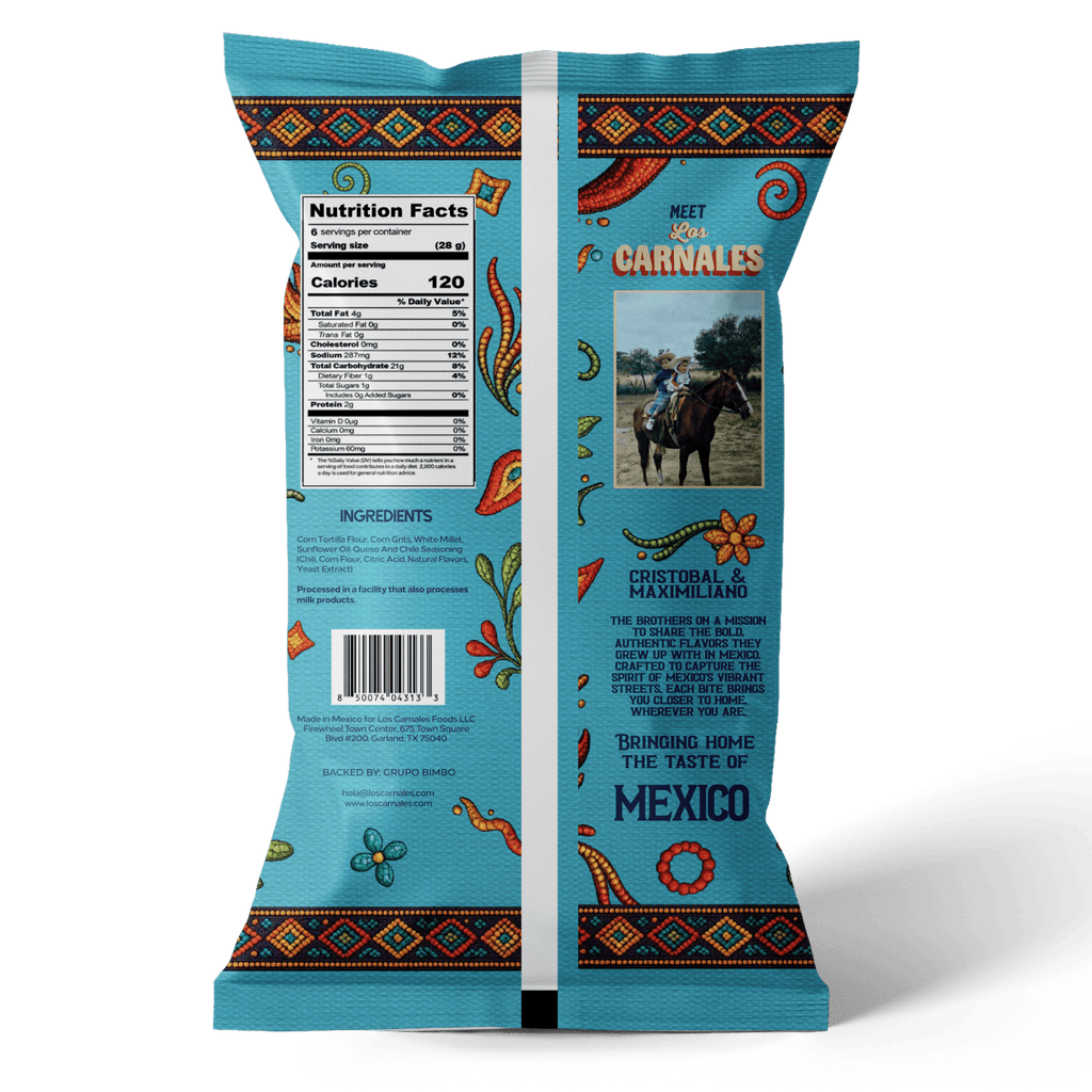 Smoked Chili Queso Tortilla Puffs - Los Carnales Foods